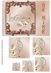 Love Swans in Metallic Frame