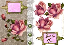 Pink Roses on Lace