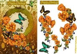 Flowers and Butterfly Birthday