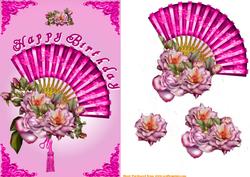 Pink Fan and Roses
