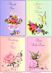 Four Notelet Card Fronts