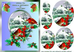 Winter Scene with Robins