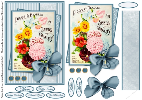 seed packet 4, vintage, gardening, mothers day, Easter, get well, all occasion, flowers, mom, mum, birthday