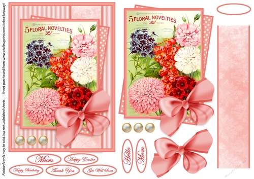 seed packet 9, vintage, gardening, mothers day, Easter, get well, all occasion, flowers, mom, mum, birthday, pink