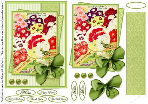 seed packet 12, vintage, gardening, mothers day, Easter, get well, all occasion, flowers, mom, mum, birthday