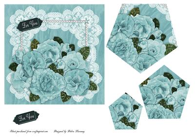 Teal Roses and Lace