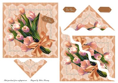 Peach Tulips and Lace
