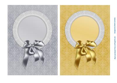 Gold and Silver Satin Damsk Card Fronts