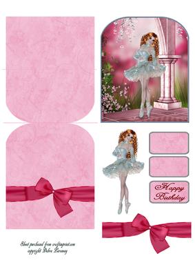 Ballerina Mini Easel Card - Light Skin Tone