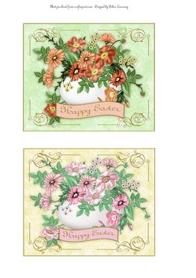 Floral Easter Egg Toppers in Peach and Lt Pink