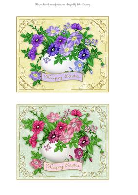 Vintage Style Easter Toppers in Purple and Pink