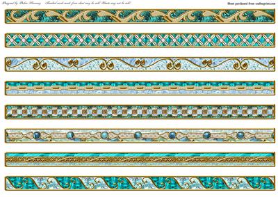 Elegant Jewelled Borders in Aqua