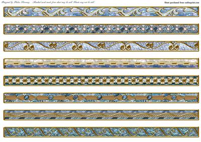 Elegant Jewelled Borders in Blue