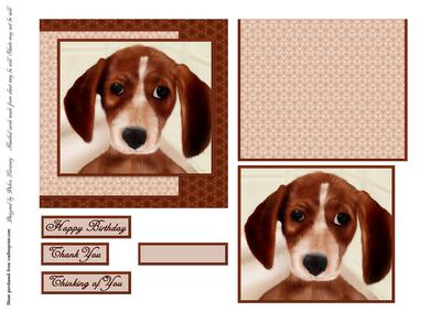 Beagle Puppy Square Card