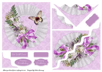 Lilac Bouquet Wavy Corner Stacker