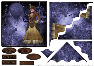 Steampunk Girl Wavy Corner Stacker