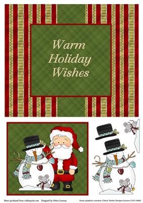 Santa and Snowman Christmas Swing Card