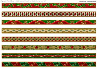 Elegant Jewelled Borders - Christmas Mixed Gold