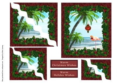Christmas Flamingo Wavy Pyramid
