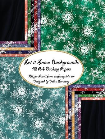 Let It Snow Jewel Tone Snowflake Christmas Backgrounds Holiday Papers