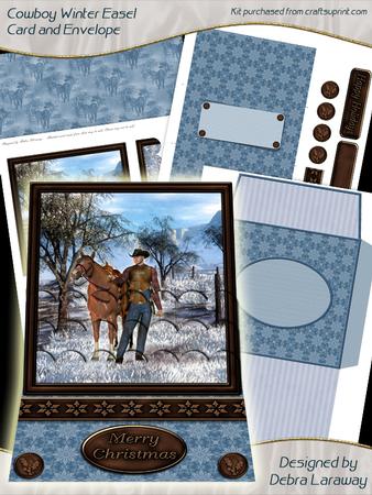 Western Cowboy Winter Easel Kit Cards for Men