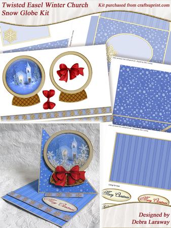 Twisted Easel Winter Church Snow Globe