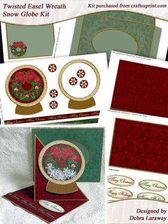 Twisted Easel Festive Wreath Snow Globe