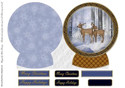Winter Deer Shaped Card