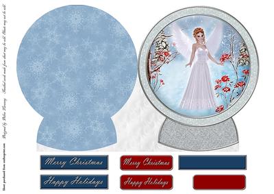 Winter Angel Shaped Card - Light Skin and Hair