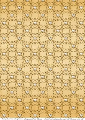 Jeweled Romance - Heart Scroll Gold