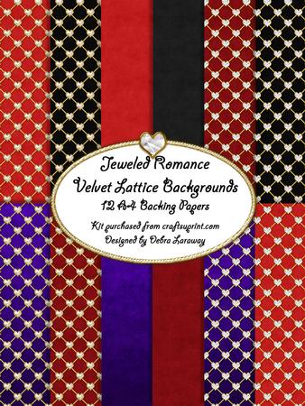 Jeweled Romance - Velvet Lattice love valentine backing papers