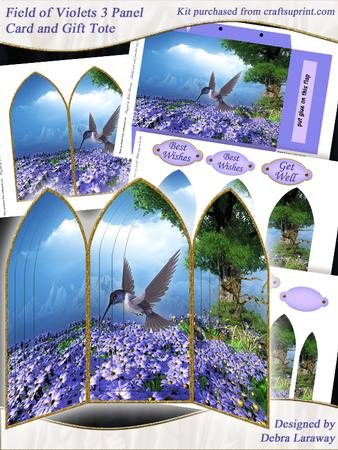 Field of Violets Card and Gift Bag