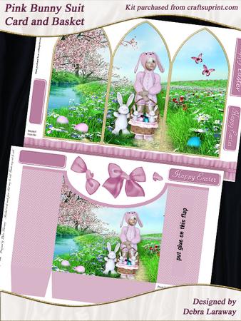 Bunny Suit Girl Card and Easter Basket