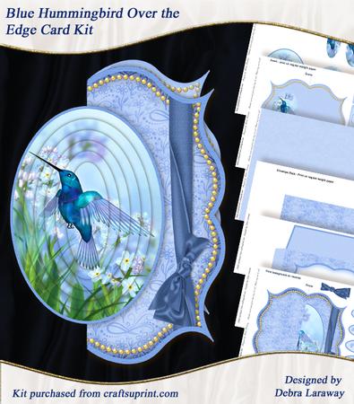 Blue Hummingbird Over the Edge Bracket Card