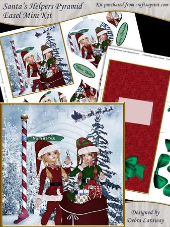 Santas Helpers Christmas Card Santa Card Pyramid Easel