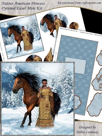 Winter Native American Princess Pyramid Easel