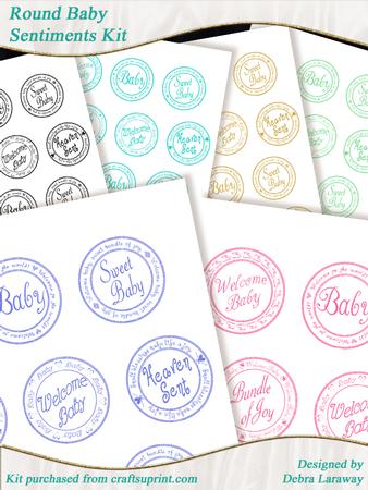 Round Baby Sentiment Tags