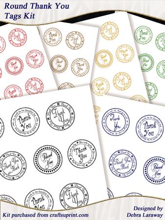 Round Thank You Sentiment Tags
