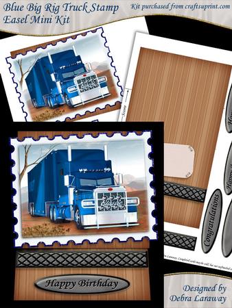 Blue Big Rig Truck Stamp Easel Kit