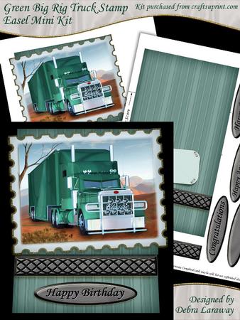 Green Big Rig Truck Stamp Easel