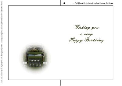 Military Camouflage Truck Insert Birthday