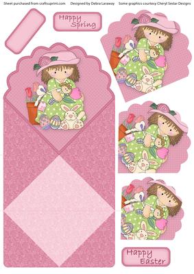 Easter Girl Spring Card