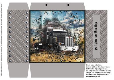 Shattered Big Rig Truck Black Gift Bag
