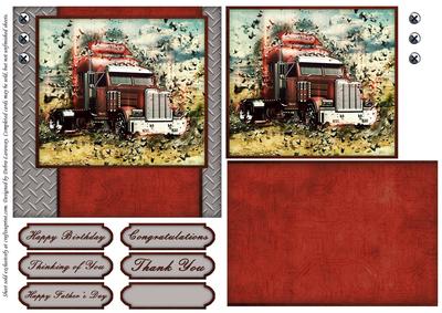 Shattered Big Rig Truck Red
