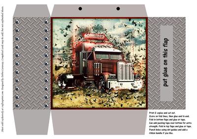 Shattered Big Rig Truck Red Gift Bag