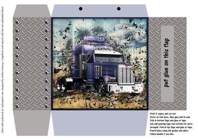 Shattered Big Rig Truck Blue Gift Bag