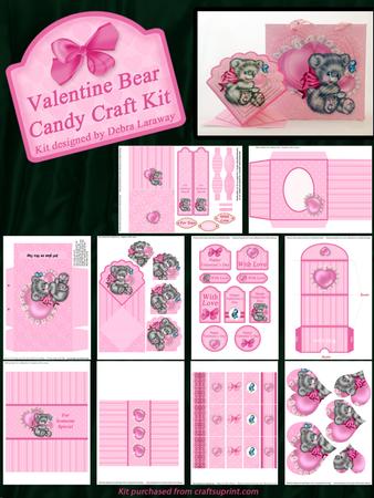 Valentine Bear Candy Craft Kit - Pink