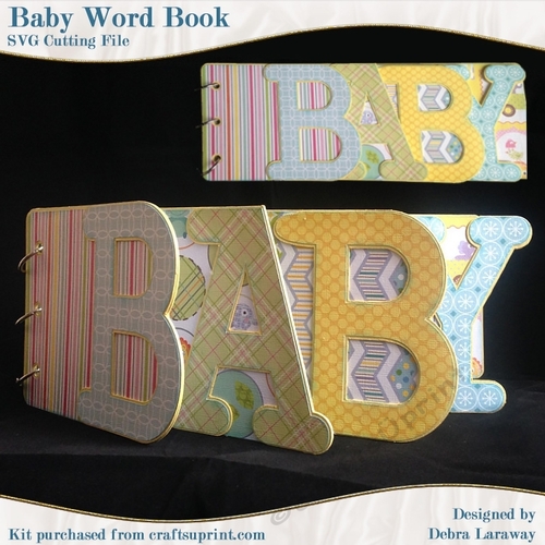 Baby Word Book Shaped Scrapbook SVG