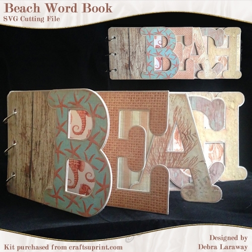 Beach Word Book Shaped Scrapbook SVG