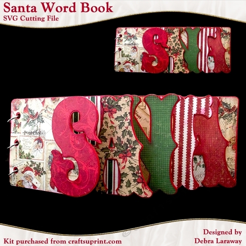 Santa Word Book Shaped Scrapbook